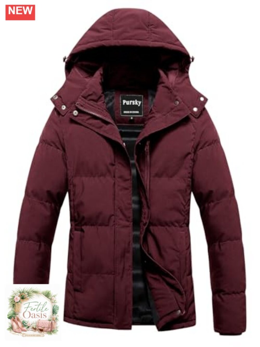 Women's Waterproof Puffer Parka Coat Removable Hood Quilted Slim